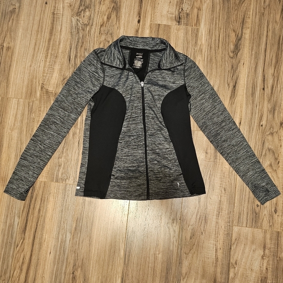 Danskin Black and Gray Heather Athletic Jacket - Picture 1 of 5
